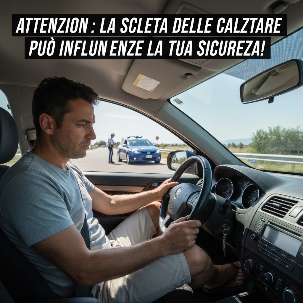 Si può guidare con le ciabatte: rischio multa o è legale?