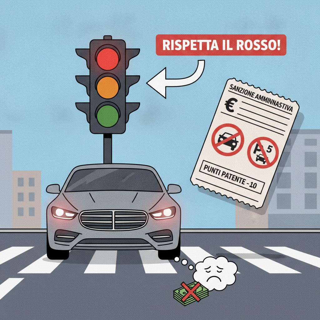 Multa Semaforo Rosso: Importi e Decurtazione Punti